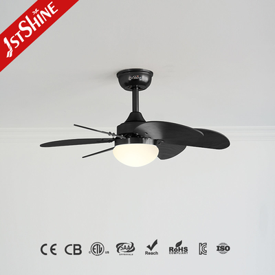 Black E27 Modern LED Ceiling Fan Low Voltage Living Room Decorative