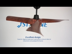 木製色 54 インチはリモコンが付いている天井ファン 3 つのプラスチックの刃を導きました