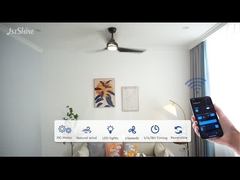 52インチブラック リモコン LED 天井扇風機 アブス ブレード 囁き 静かなモーター