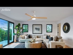 3 木製の刃の天井扇風機とランプ 室内装飾