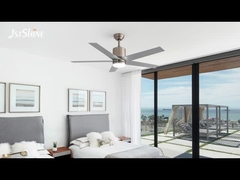 6速リモコン付きディム可能LED天井扇風機 スリークシルバーブレードデザイン