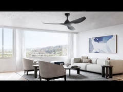 52インチ マットブラック DC 天井扇風機 スリークABSブレード リモコン