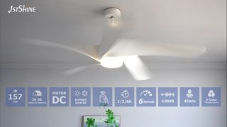LEDライト付き62インチモダンホワイトシーリングファンのレビュー