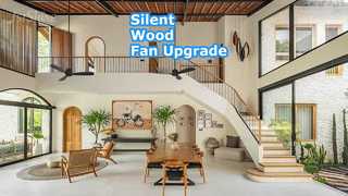 52 インチ ブラックウッド シーリング ファン サイレント DC モーター