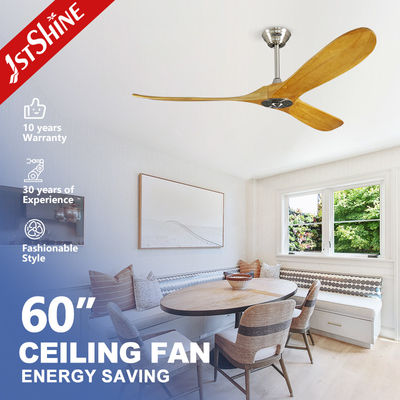 質  Hotel Decorative Wooden Blade Ceiling Fan With DC Motor Remote Control 工場