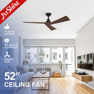 質  Lower Noise Sleek Black Ceiling Fan with Dark Wood Grain Blades and Remote Control Switch Type 工場