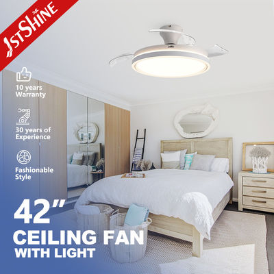 質  Flush Mounted 42" Retractable Ceiling Fan Light DC Motor 6 Speed Remote Control 工場