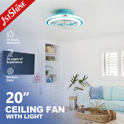 質  Blue Modern 220V LED Ceiling Fan With Dimming LED Light And Remote Control 工場