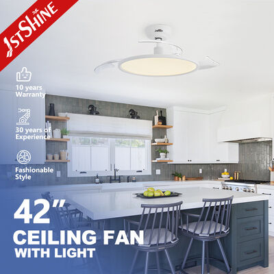 質 Ultra-Thin 42 Inch Smart Ceiling Fan with Retractable Blades and DC Motor 工場